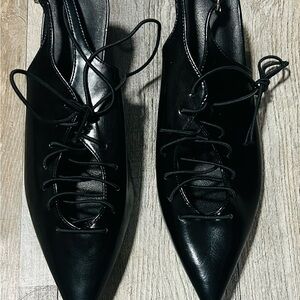 Elegant Black Women's Lace-Up Shoes